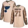Dětské NHL St. Louis Blues dresy 71 Vladimir Sobotka Authentic Camo Adidas Veterans Day Practice