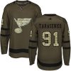 Dětské NHL St. Louis Blues dresy 91 Vladimir Tarasenko Authentic Zelená Adidas Salute to Service