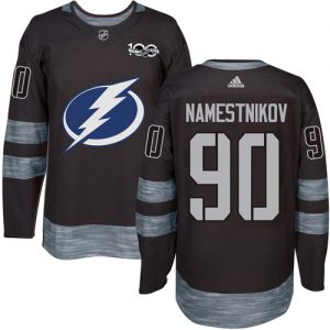 Pánské NHL Tampa Bay Lightning dresy 90 Vladislav Namestnikov Authentic Černá Adidas 1917 2017 100th Anniversary