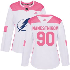Dámské NHL Tampa Bay Lightning dresy 90 Vladislav Namestnikov Authentic Bílý Růžový Adidas Fashion