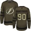 Dětské NHL Tampa Bay Lightning dresy 90 Vladislav Namestnikov Authentic Zelená Adidas Salute to Service