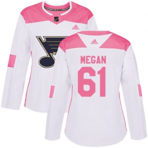 Dámské NHL St. Louis Blues dresy 61 Wade Megan Authentic Bílý Růžový Adidas Fashion
