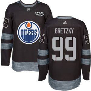 Pánské NHL Edmonton Oilers dresy Wayne Gretzky 99 Authentic Černá Adidas 1917 2017 100th Anniversary