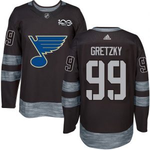 Pánské NHL St. Louis Blues dresy Wayne Gretzky 99 Authentic Černá Adidas 1917 2017 100th Anniversary