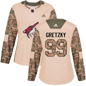 Dámské NHL Arizona Coyotes dresy Wayne Gretzky 99 Authentic Camo Adidas Veterans Day Practice