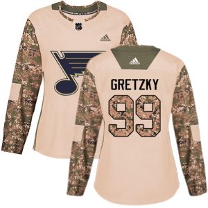 Dámské NHL St. Louis Blues dresy Wayne Gretzky 99 Authentic Camo Adidas Veterans Day Practice