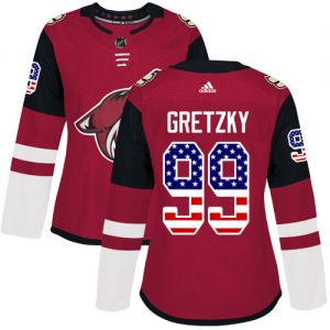 Dámské NHL Arizona Coyotes dresy Wayne Gretzky 99 Authentic Červené Adidas USA Flag Fashion