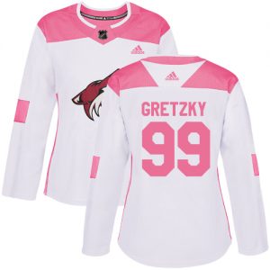 Dámské NHL Arizona Coyotes dresy Wayne Gretzky 99 Authentic Bílý Růžový Adidas Fashion