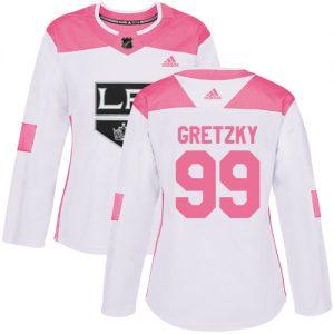 Dámské NHL Los Angeles Kings dresy Wayne Gretzky 99 Authentic Bílý Růžový Adidas Fashion