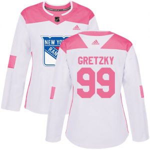 Dámské NHL New York Rangers dresy Wayne Gretzky 99 Authentic Bílý Růžový Adidas Fashion