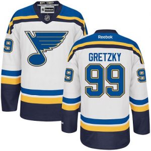Dětské NHL Wayne Gretzky Authentic Bílý Reebok St. Louis Blues dresy 99 Venkovní