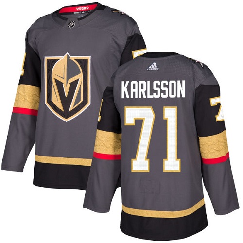 Pánské NHL Vegas Golden Knights dresy 71 William Karlsson Authentic Šedá Adidas Domácí