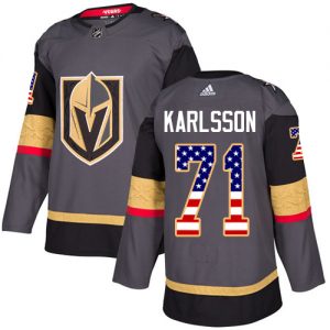 Pánské NHL Vegas Golden Knights dresy 71 William Karlsson Authentic Šedá Adidas USA Flag Fashion