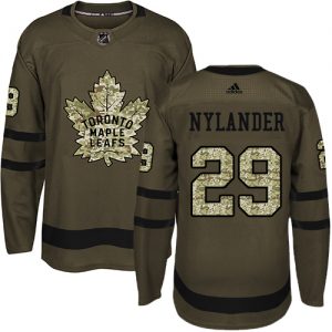 Pánské NHL Toronto Maple Leafs dresy 29 William Nylander Authentic Zelená Adidas Salute to Service