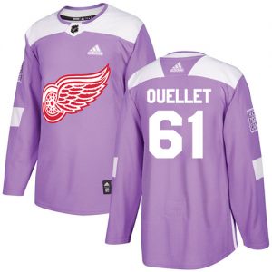 Pánské NHL Detroit Red Wings dresy 61 Xavier Ouellet Authentic Nachový Adidas Fights Cancer Practice