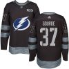 Pánské NHL Tampa Bay Lightning dresy 37 Yanni Gourde Authentic Černá Adidas 1917 2017 100th Anniversary