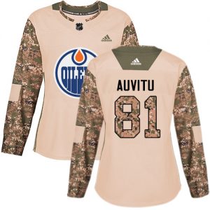 Dámské NHL Edmonton Oilers dresy 81 Yohann Auvitu Authentic Camo Adidas Veterans Day Practice