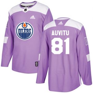 Dětské NHL Edmonton Oilers dresy 81 Yohann Auvitu Authentic Nachový Adidas Fights Cancer Practice