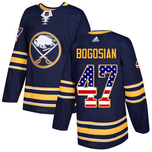 Pánské NHL Buffalo Sabres dresy Zach Bogosian 47 Authentic Námořnická modrá Adidas USA Flag Fashion