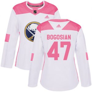 Dámské NHL Buffalo Sabres dresy Zach Bogosian 47 Authentic Bílý Růžový Adidas Fashion