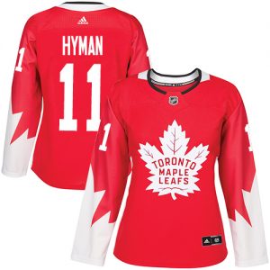 Dámské NHL Toronto Maple Leafs dresy 11 Zach Hyman Authentic Červené Adidas Alternate