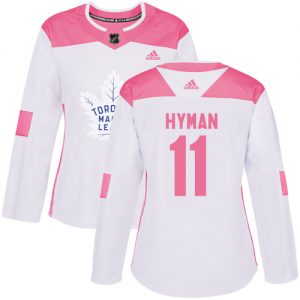 Dámské NHL Toronto Maple Leafs dresy 11 Zach Hyman Authentic Bílý Růžový Adidas Fashion