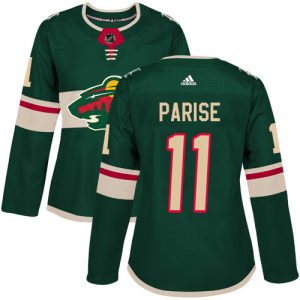 Dámské NHL Minnesota Wild dresy 11 Zach Parise Authentic Zelená Adidas Domácí