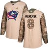 Dětské NHL Columbus Blue Jackets dresy 8 Zach Werenski Authentic Camo Adidas Veterans Day Practice