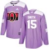 Pánské NHL Ottawa Senators dresy 15 Zack Smith Authentic Nachový Adidas Fights Cancer Practice