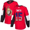 Pánské NHL Ottawa Senators dresy 15 Zack Smith Authentic Červené Adidas USA Flag Fashion