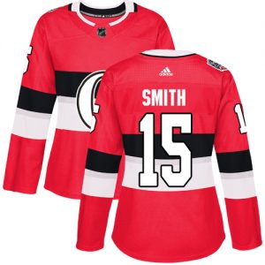 Dámské NHL Ottawa Senators dresy 15 Zack Smith Authentic Červené Adidas 2017 100 Classic