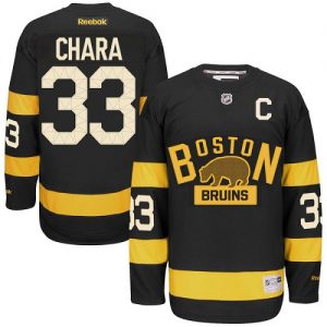 Dětské NHL Boston Bruins dresy Zdeno Chara 33 Authentic Černá Reebok Winter Classic hokejové dresy