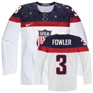 Olympic Cam Fowler Authentic Bílý  Team USA dresy 3 Domácí 2014