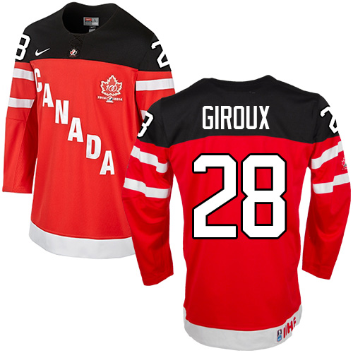 Olympic Claude Giroux Authentic Červené  Team Canada dresy 28 100th Anniversary