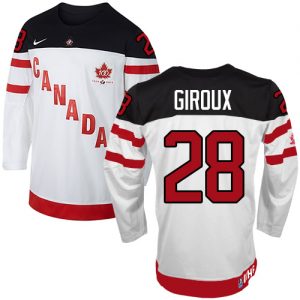 Olympic Claude Giroux Authentic Bílý  Team Canada dresy 28 100th Anniversary