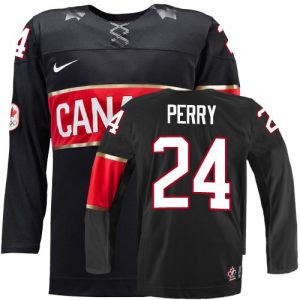 Olympic Corey Perry Authentic Černá  Team Canada dresy 24 Alternativní 2014