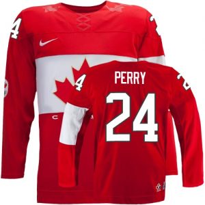 Olympic Corey Perry Authentic Červené  Team Canada dresy 24 Venkovní 2014