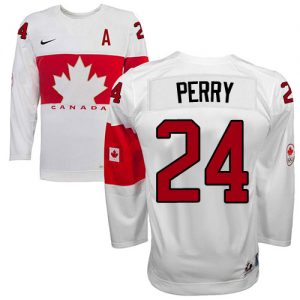 Olympic Corey Perry Authentic Bílý  Team Canada dresy 24 Domácí 2014