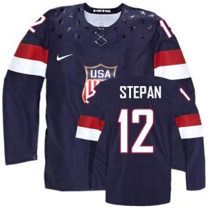 Olympic Derek Stepan Authentic Námořnická modrá  Team USA dresy 12 Venkovní 2014