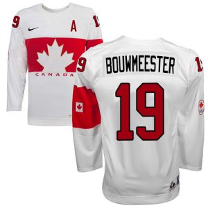 Olympic Jay Bouwmeester Authentic Bílý  Team Canada dresy 19 Domácí 2014