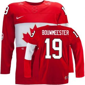 Olympic Jay Bouwmeester Authentic Červené  Team Canada dresy 19 Venkovní 2014 hokejové dresy