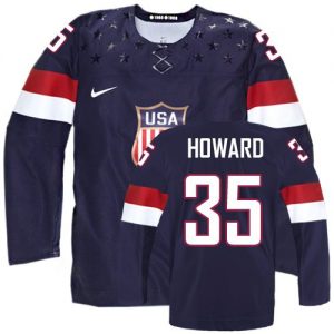 Olympic Jimmy Howard Authentic Námořnická modrá  Team USA dresy 35 Venkovní 2014
