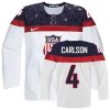 Olympic John Carlson Authentic Bílý  Team USA dresy 4 Domácí 2014 hokejové dresy