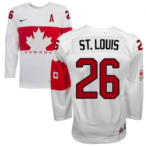 Olympic Martin St. Louis Authentic Bílý  Team Canada dresy 26 Domácí 2014 hokejové dresy