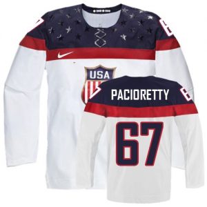 Olympic Max Pacioretty Authentic Bílý  Team USA dresy 67 Domácí 2014 hokejové dresy