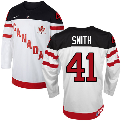 Olympic Mike Smith Authentic Bílý  Team Canada dresy 41 100th Anniversary