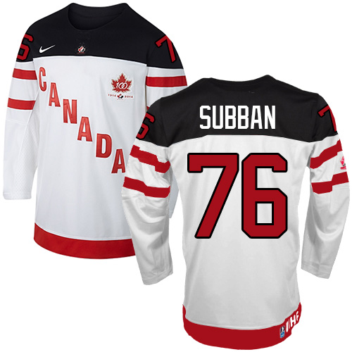 Olympic P.K Subban Authentic Bílý  Team Canada dresy 76 100th Anniversary