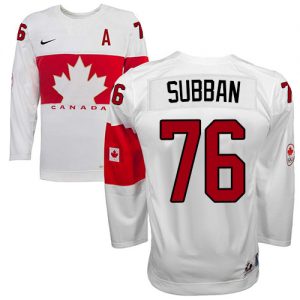 Olympic P.K Subban Authentic Bílý  Team Canada dresy 76 Domácí 2014 hokejové dresy