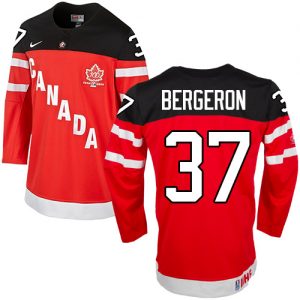 Olympic Patrice Bergeron Authentic Červené  Team Canada dresy 37 100th Anniversary