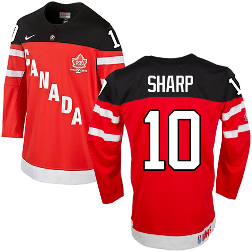 Olympic Patrick Sharp Authentic Červené  Team Canada dresy 10 100th Anniversary